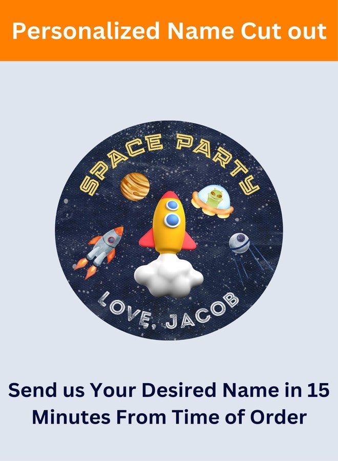 Yellow Nuts Personalized Space Astronaut Rocket Birthday Party Cutouts Big Size Home Kids Room Party Hall Decoration Walls Ceiling - Image 4